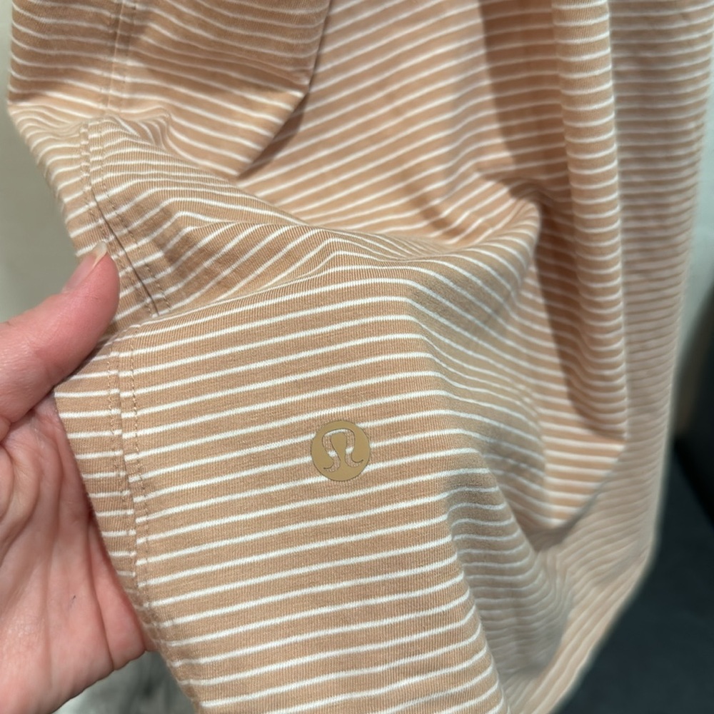 Lululemon Love Tank Pleated Cream White Striped - Picture 4 of 5